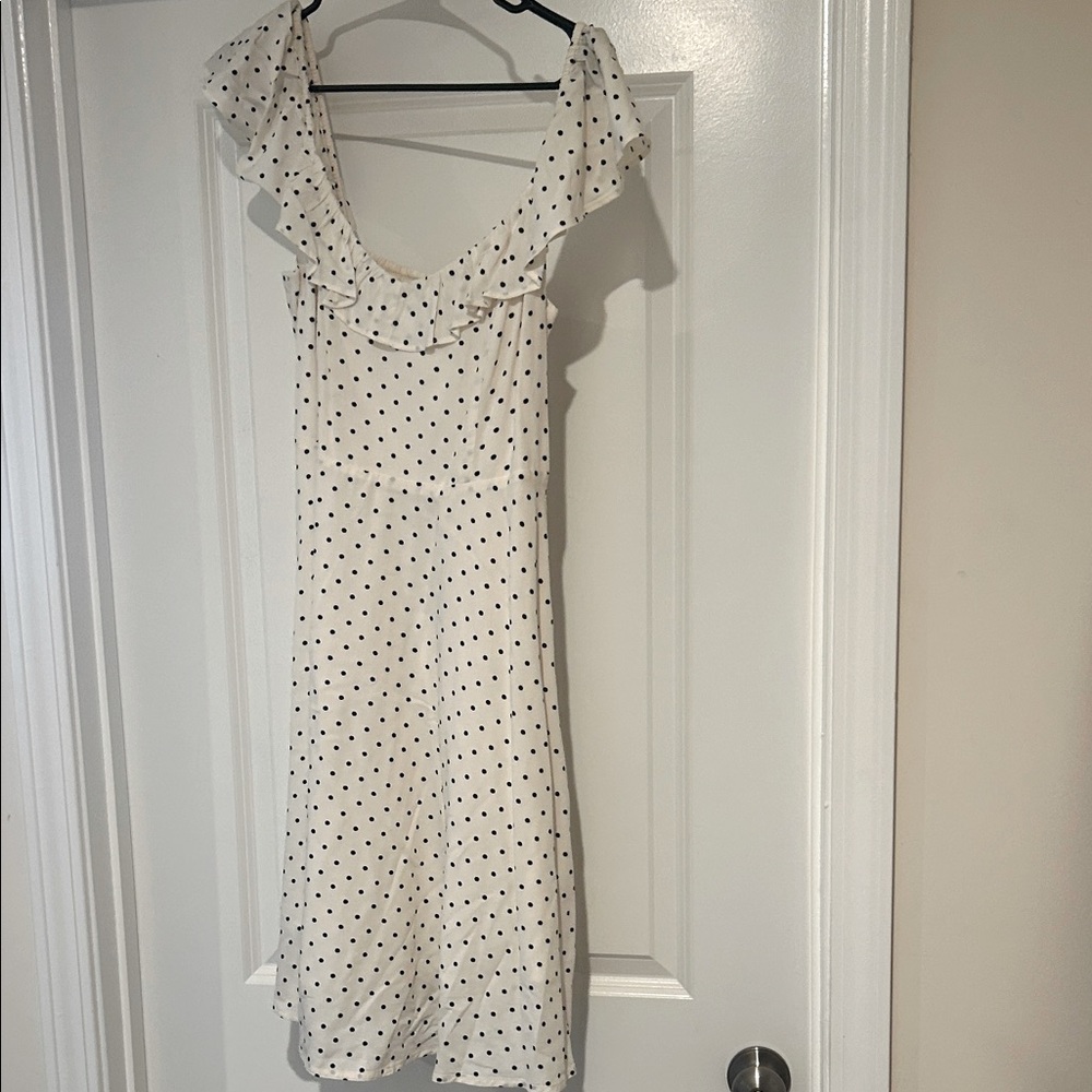 Old Navy White and Black Polka Dot Mini Dress